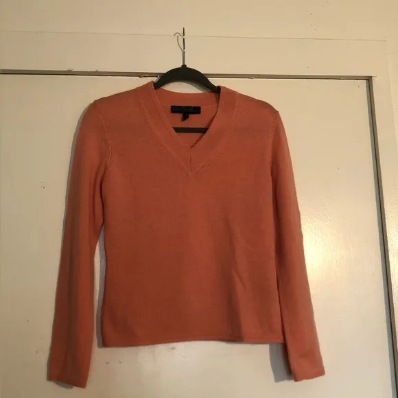 Lafayette 148 NY V-Neck Cashmere Petite Sweater