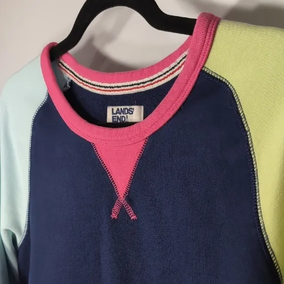 Lands' End | Color Block Crew Neck Sweater