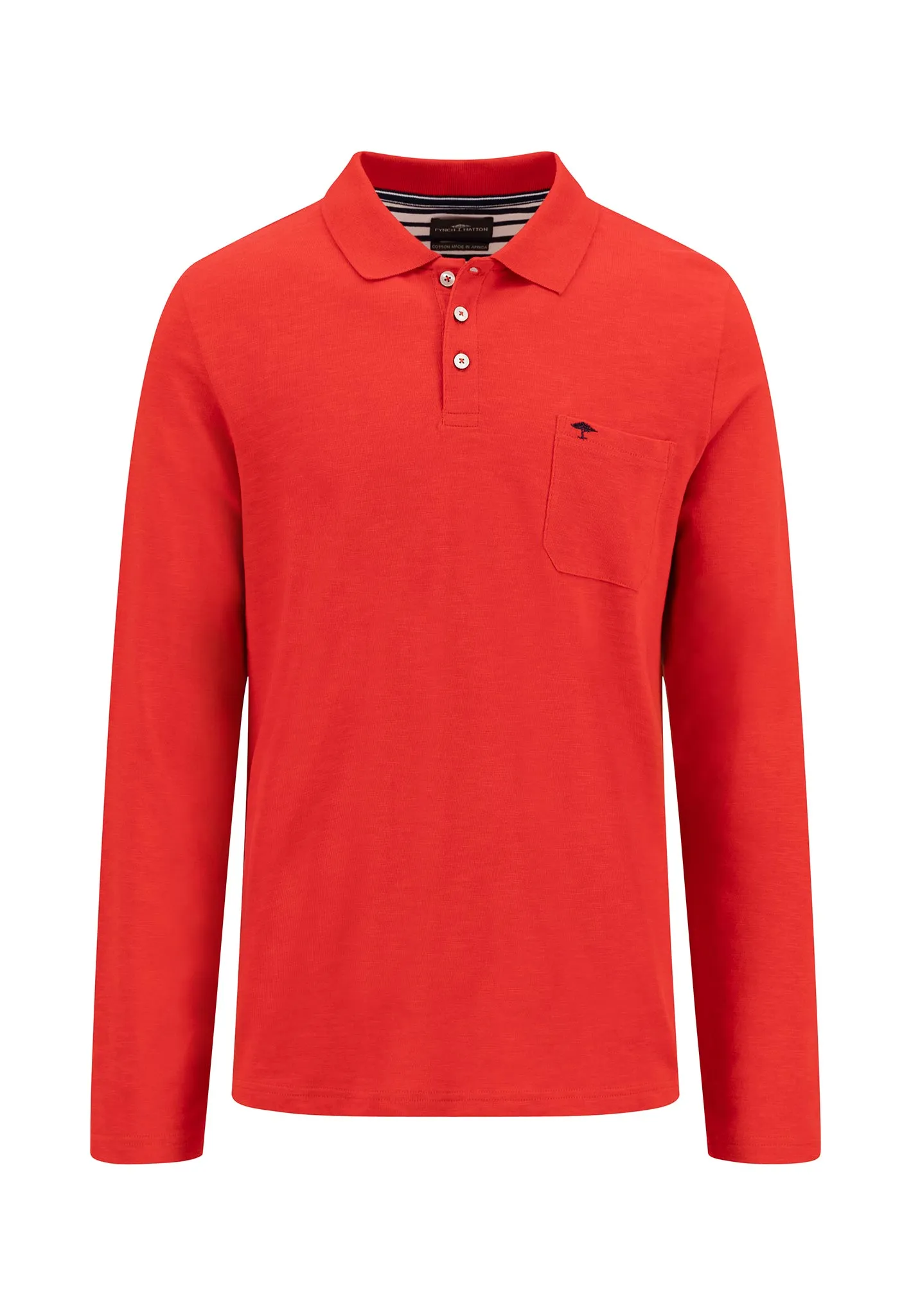 Langarm Poloshirt aus 100% Baumwolle