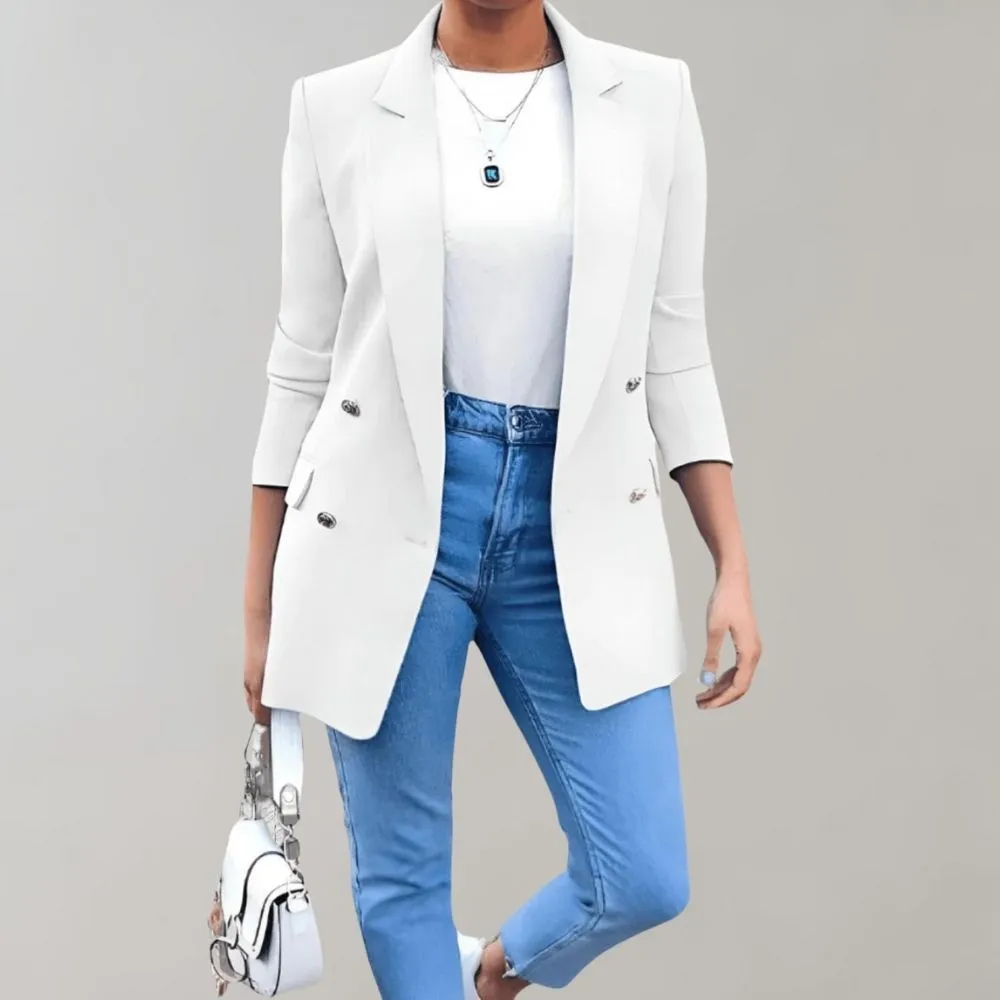 Lapel Luxe™ | Women's Long Sleeve Blazer | Stylish Tailored Fit, Premium Fabric, Versatile Design
