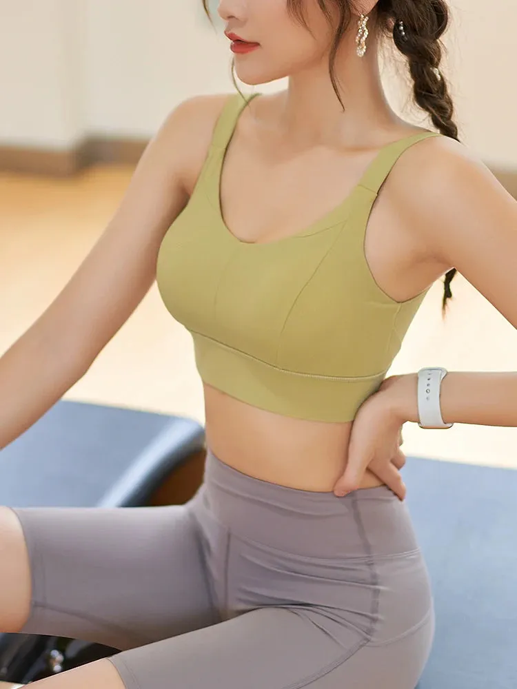 Large Size Sports Underwear Women's - Gym Running Shockproof Beautiful Back Bra, Summer Back Row Buckle Vest