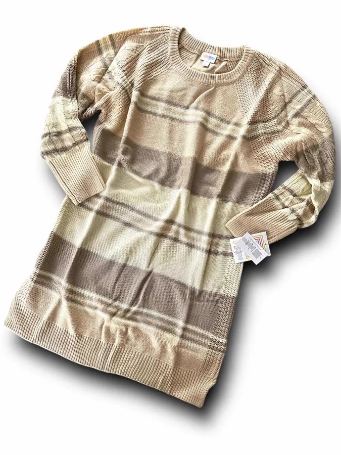 Lauren - Tan Cream Variegated Stripe
