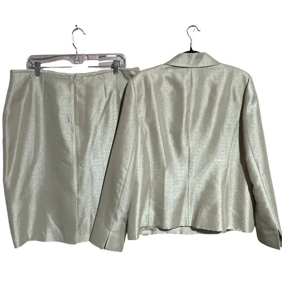 Le Suit 2 Piece 16 Blazer Jacket Skirt Suit Plus Size