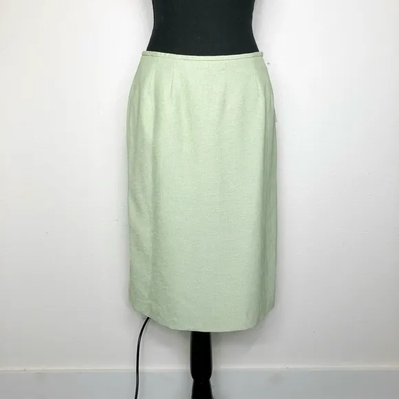 Le Suit Essentials Petite Mint Green 2-Piece Blazer &amp; Skirt Suit Set