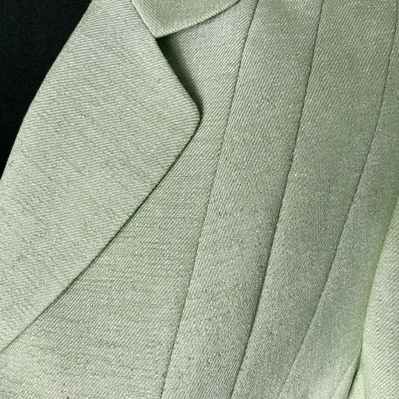 Le Suit Essentials Petite Mint Green 2-Piece Blazer &amp; Skirt Suit Set