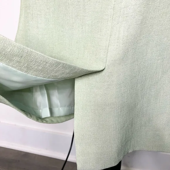 Le Suit Essentials Petite Mint Green 2-Piece Blazer &amp; Skirt Suit Set