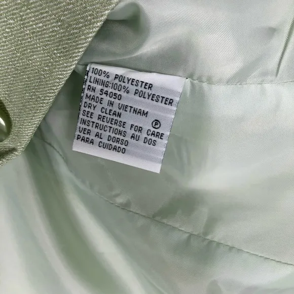 Le Suit Essentials Petite Mint Green 2-Piece Blazer &amp; Skirt Suit Set