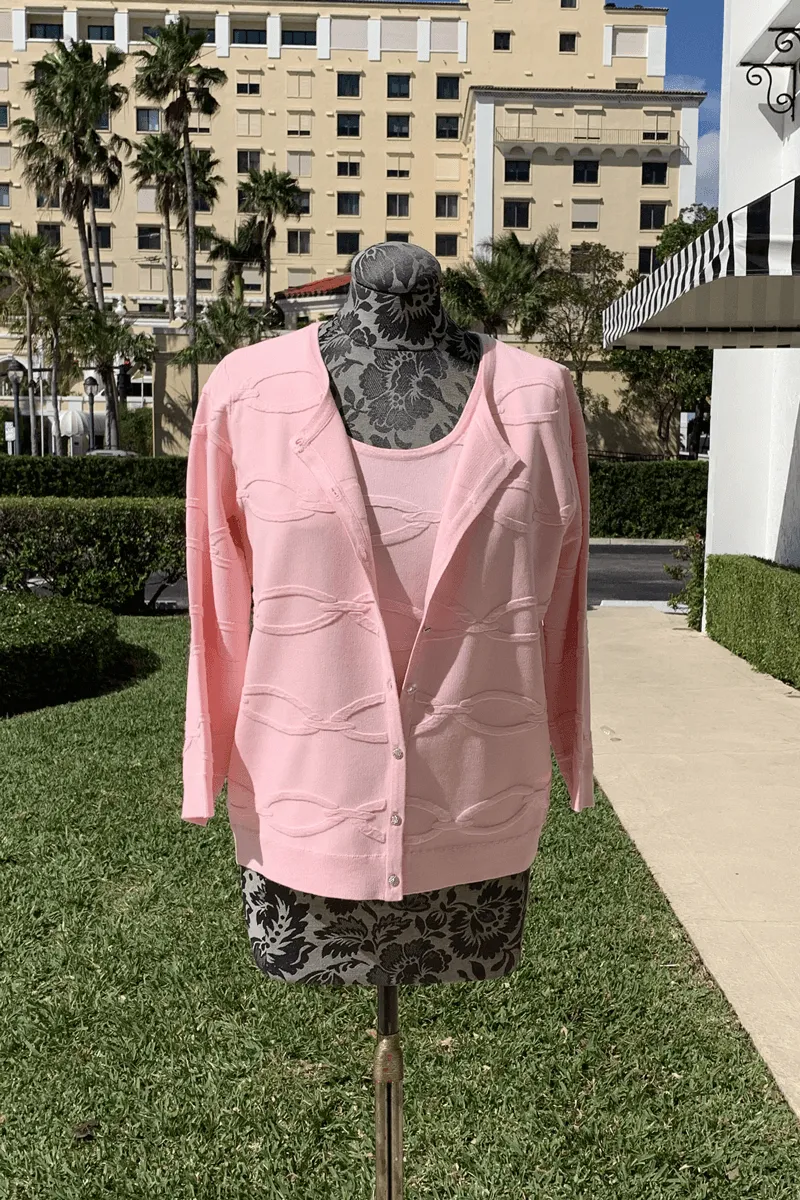 Leo & Ugo Textured Sweater Set in Light Pink