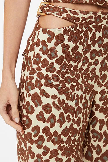 Leopard Tailor Pants with Cutouts - Animale