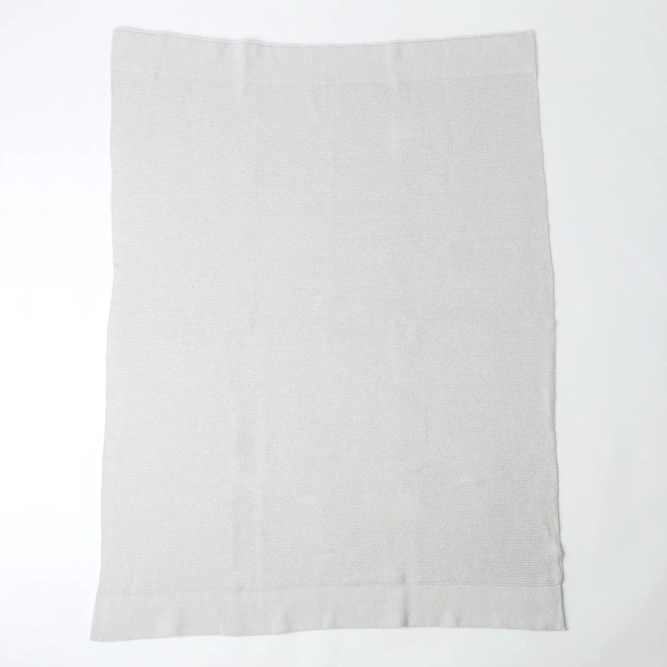 Light Grey Sweater Knit Cotton Baby Blanket