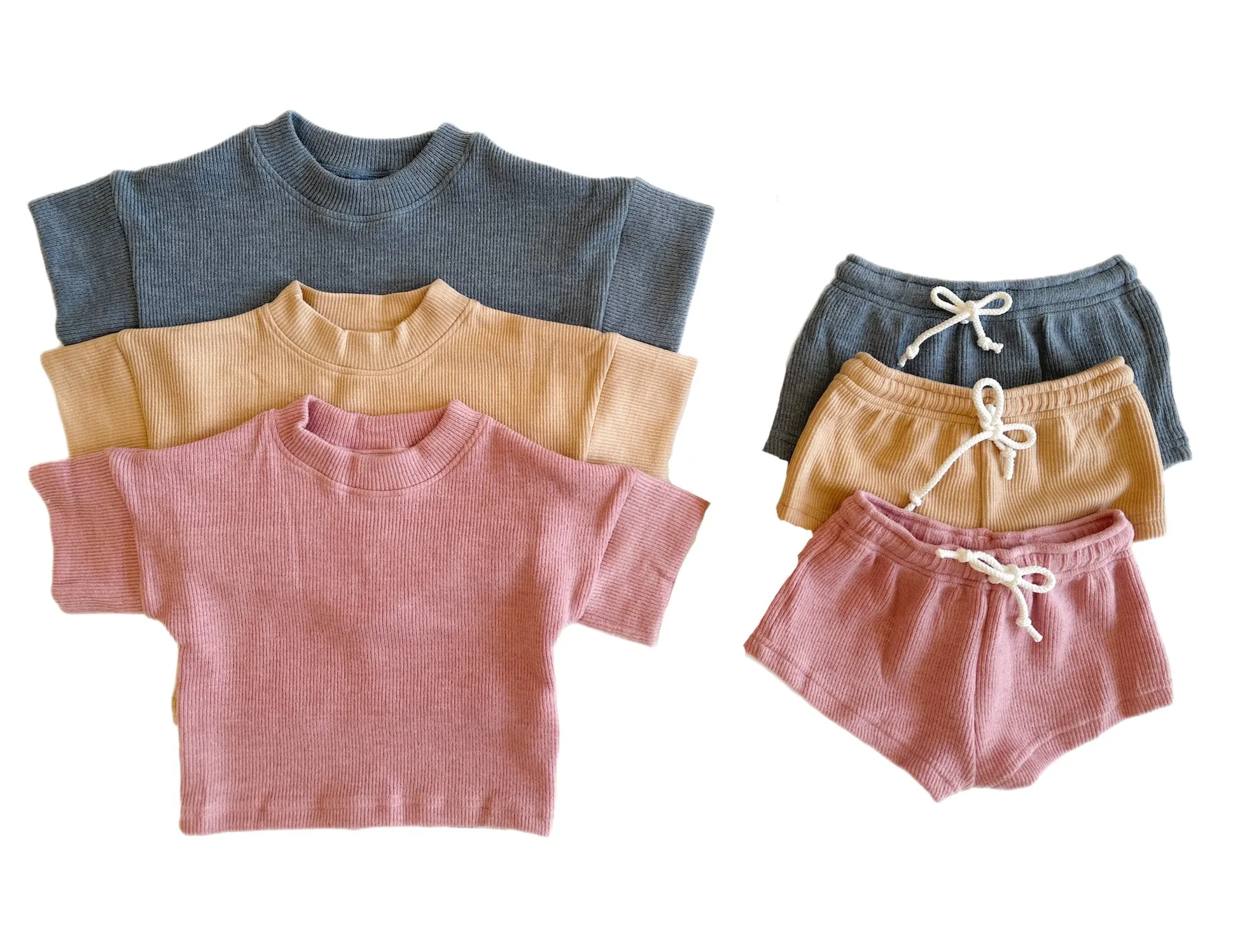 Light Pink Simple Sweater Set