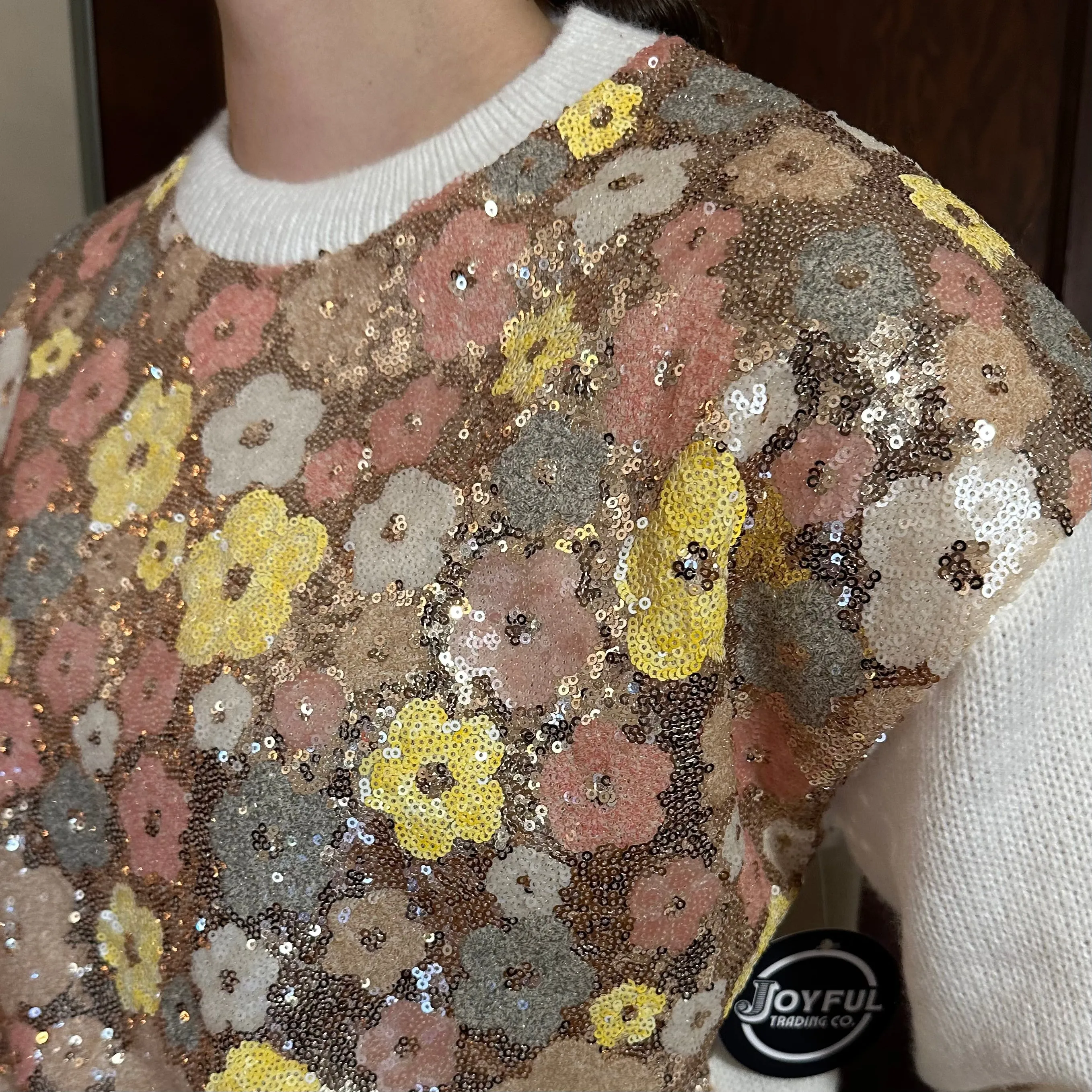 Lila Sequin Sweater | Cream