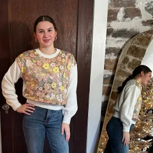 Lila Sequin Sweater | Cream