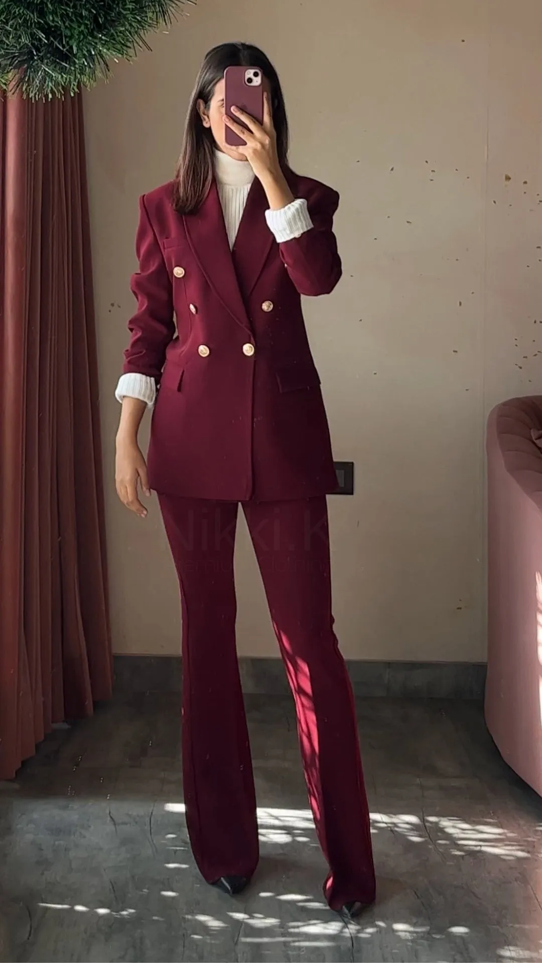 Limited Holiday Edition- Pant suit set with Blazer   Sculpted Trousers (Set of 2)