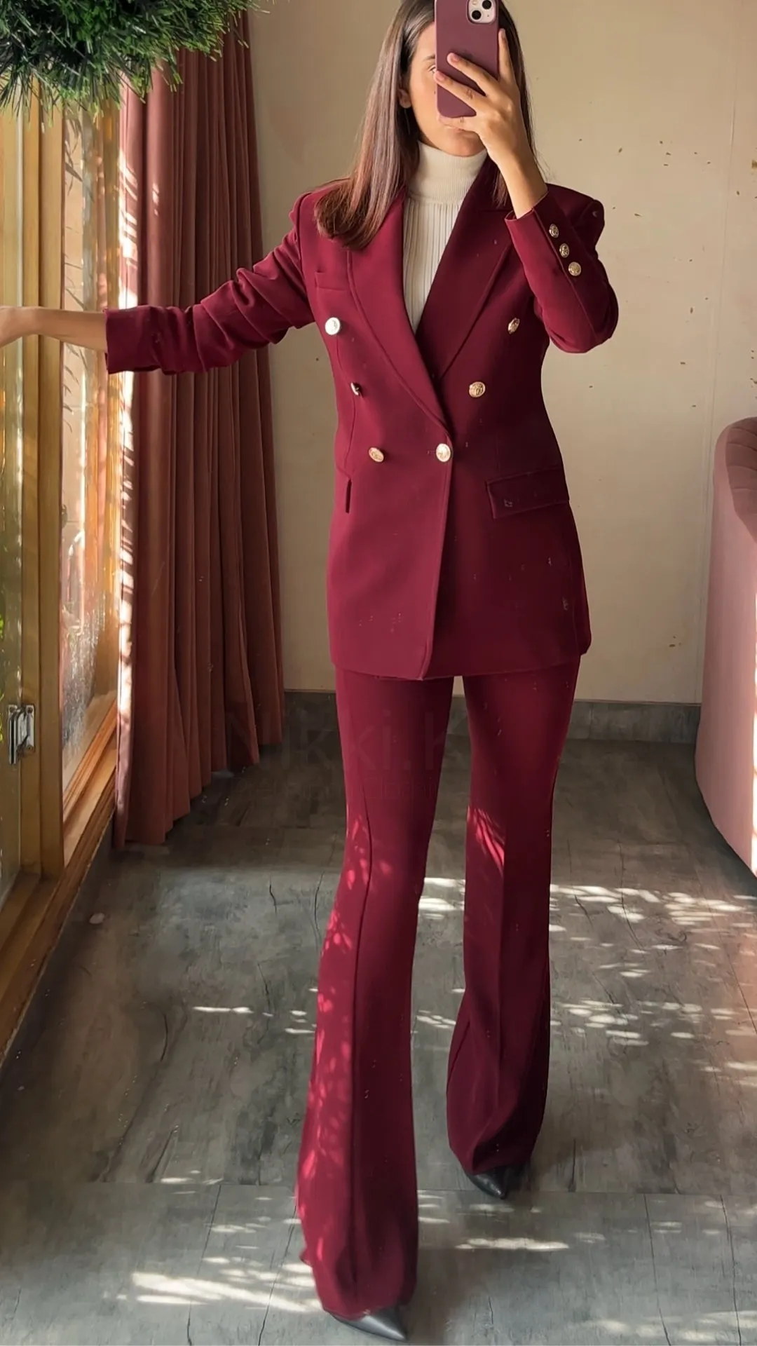 Limited Holiday Edition- Pant suit set with Blazer   Sculpted Trousers (Set of 2)