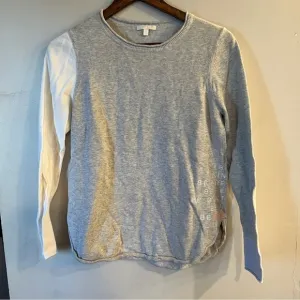 LISA TODD Women’s Light Gray Embroidered Be You Crewneck Sweater Size S