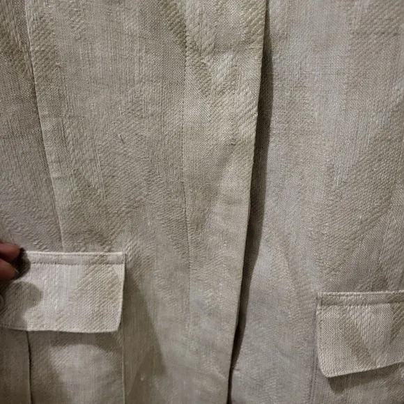 Liz Claiborne Vintage, 80's Women's 100% Linen Blazer, Tan/Beige Size 12