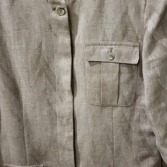 Liz Claiborne Vintage, 80's Women's 100% Linen Blazer, Tan/Beige Size 12