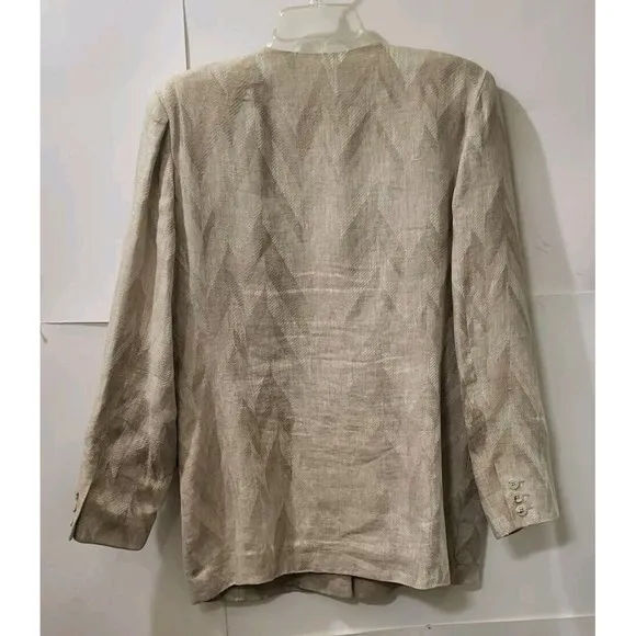 Liz Claiborne Vintage, 80's Women's 100% Linen Blazer, Tan/Beige Size 12