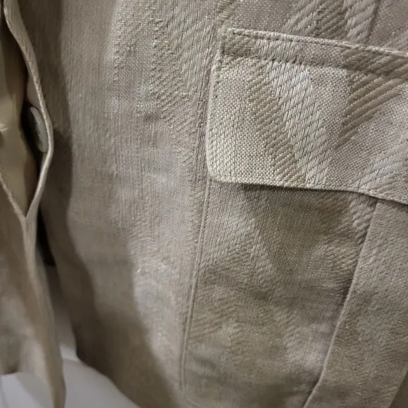Liz Claiborne Vintage, 80's Women's 100% Linen Blazer, Tan/Beige Size 12