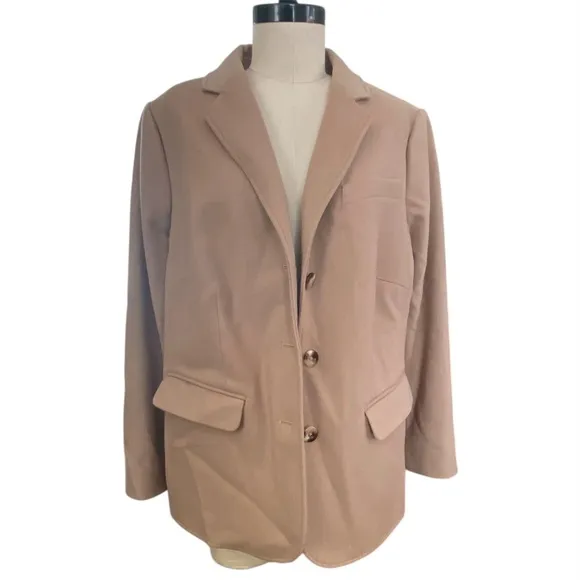 LL BEAN Vintage Suit Coat Wool Cashmere 3 Button Blazer Women's Size 18W