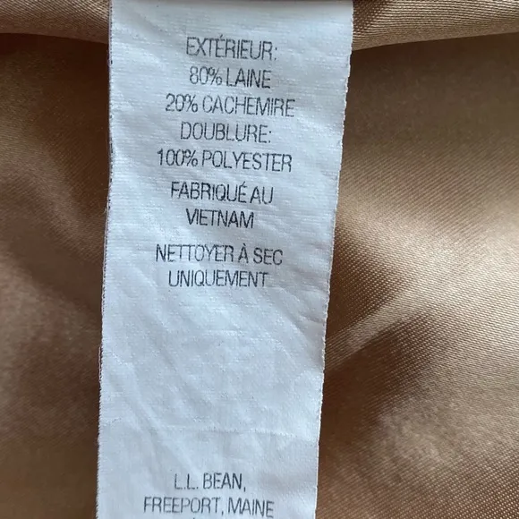 LL BEAN Vintage Suit Coat Wool Cashmere 3 Button Blazer Women's Size 18W