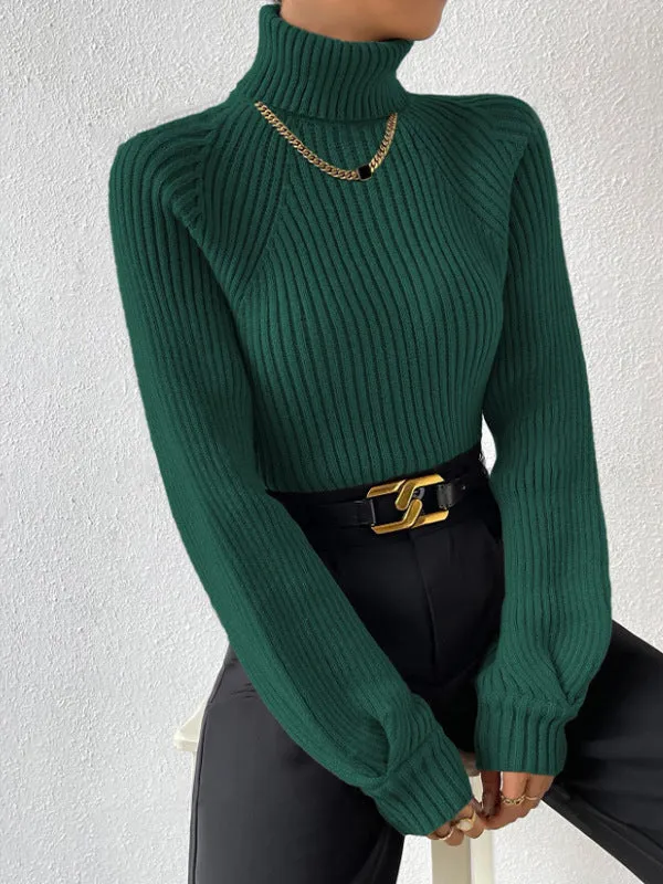 Loisie Cashmere Top - Luxurious Ribbed Turtleneck Sweater for Woman