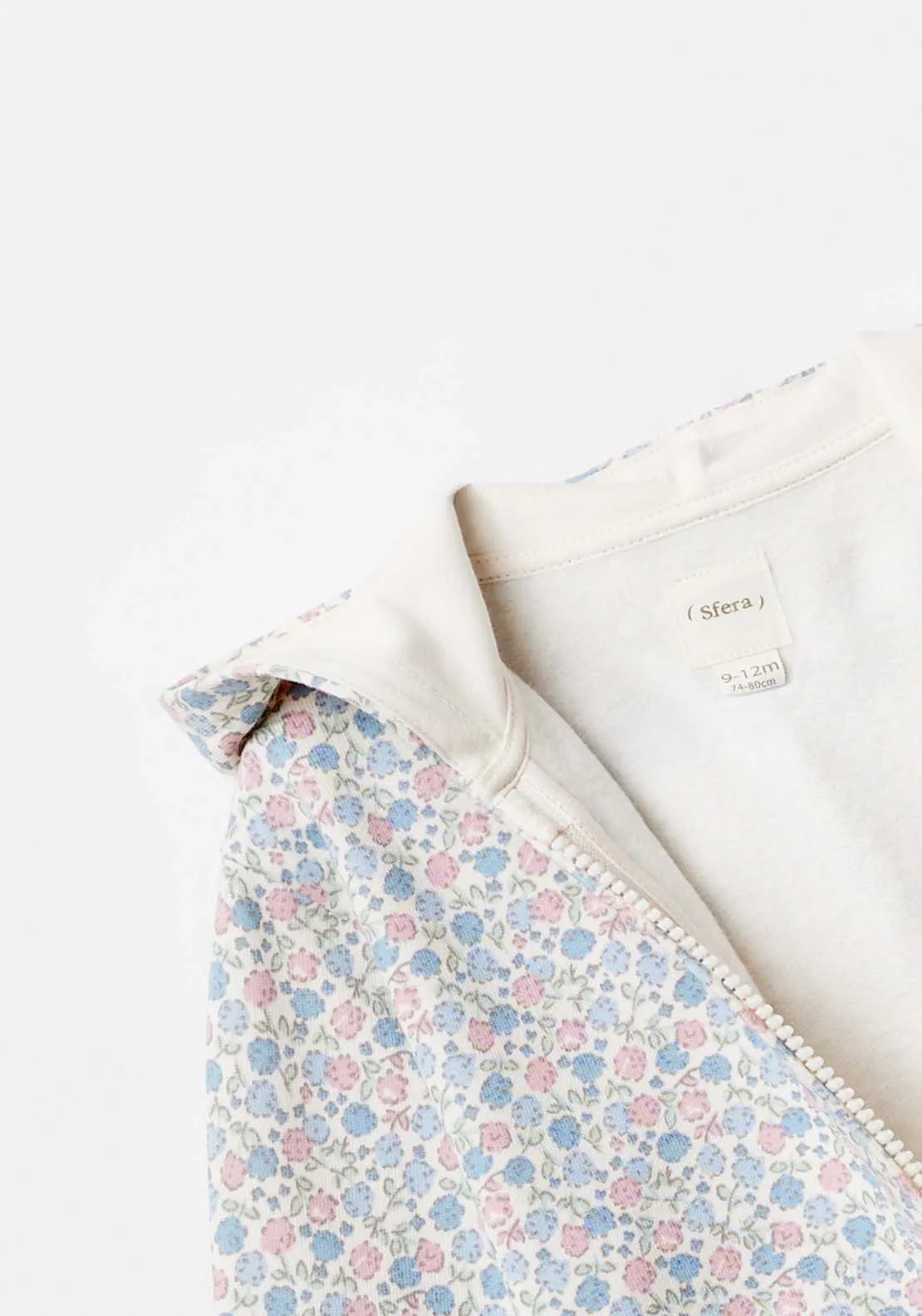 Long Sleeve Floral  Sweatshirt - Blue