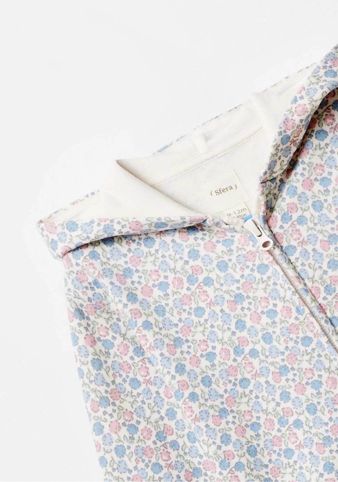 Long Sleeve Floral  Sweatshirt - Blue