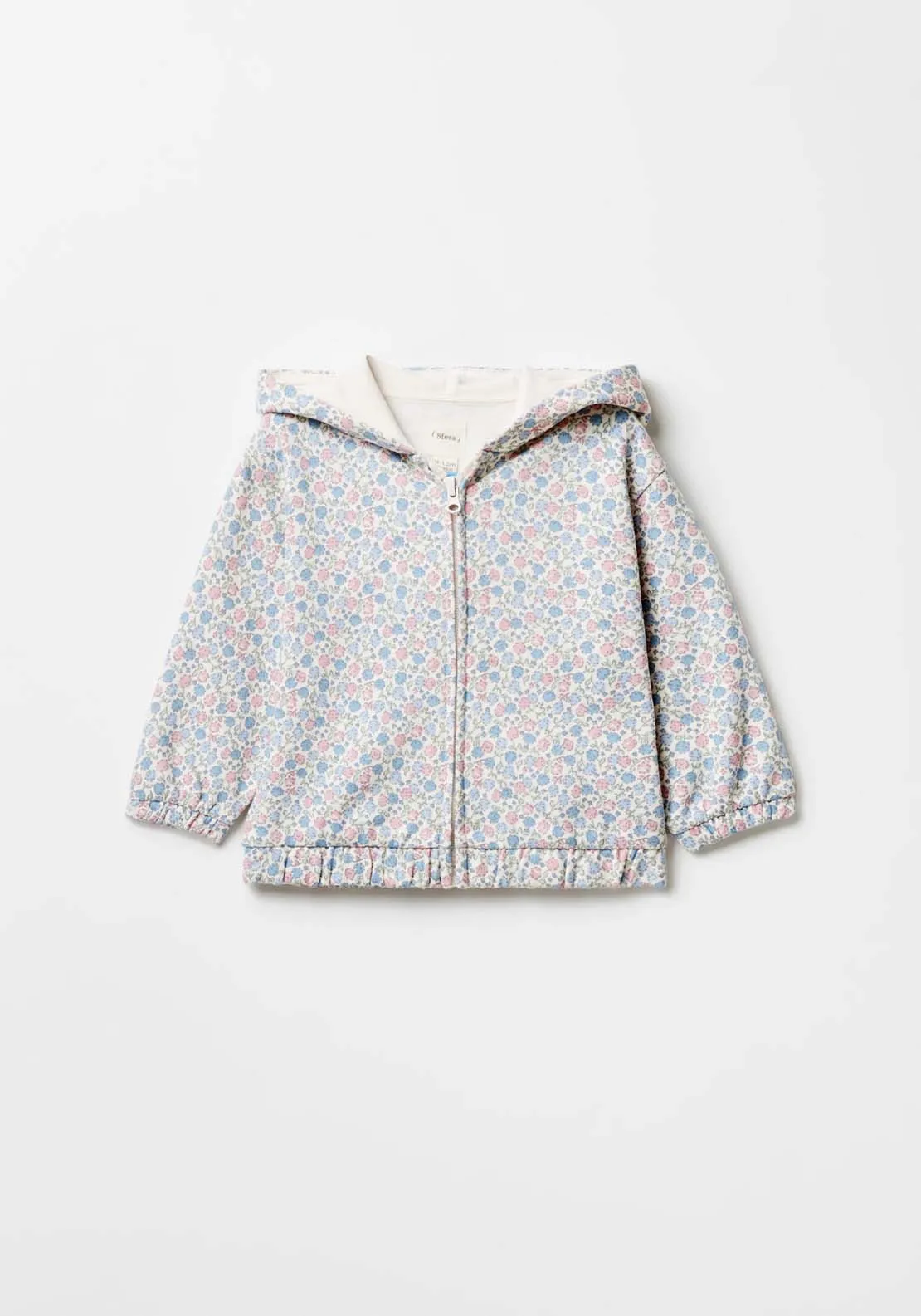 Long Sleeve Floral  Sweatshirt - Blue
