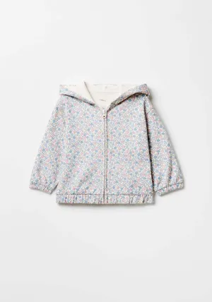 Long Sleeve Floral  Sweatshirt - Blue