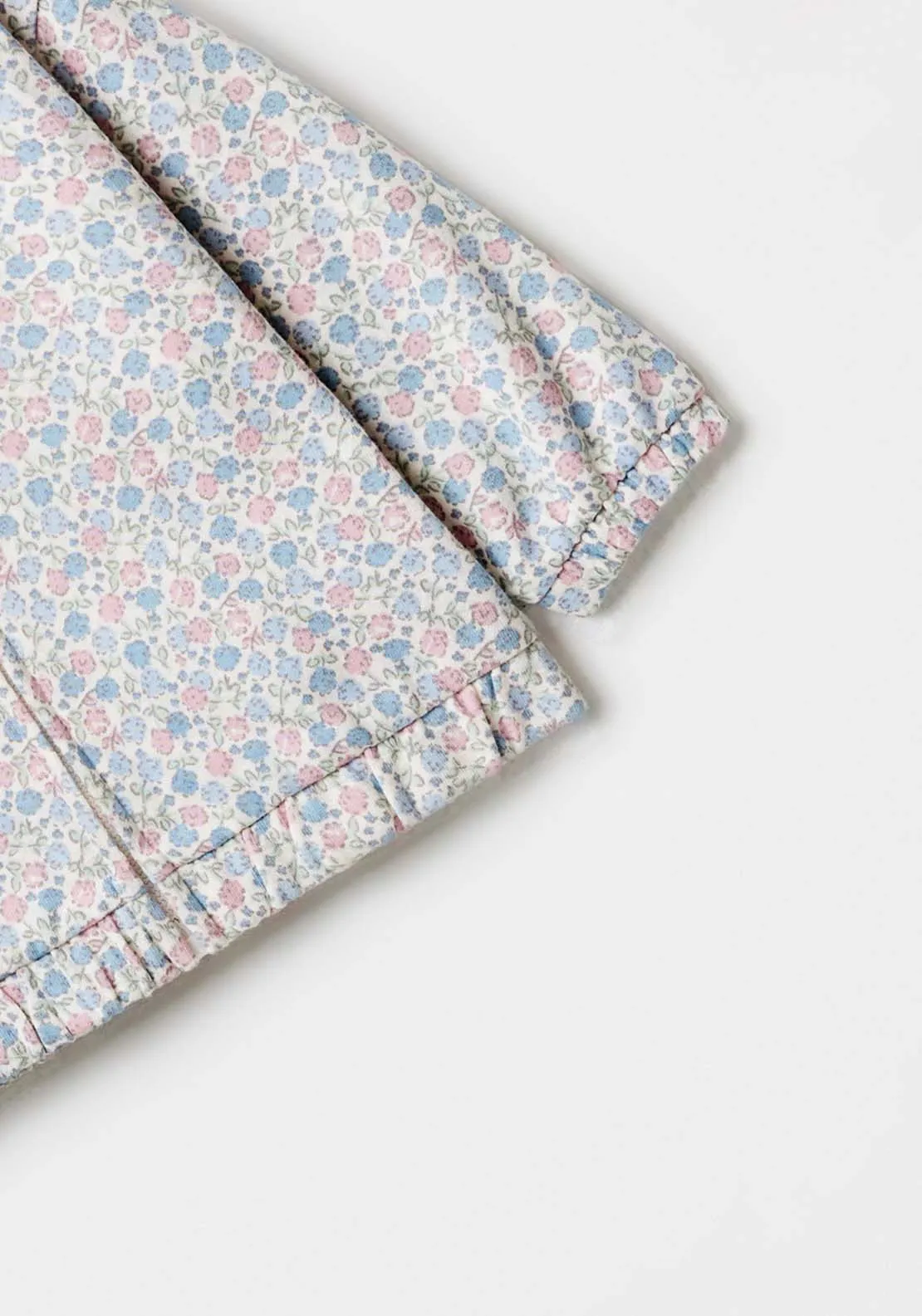 Long Sleeve Floral  Sweatshirt - Blue
