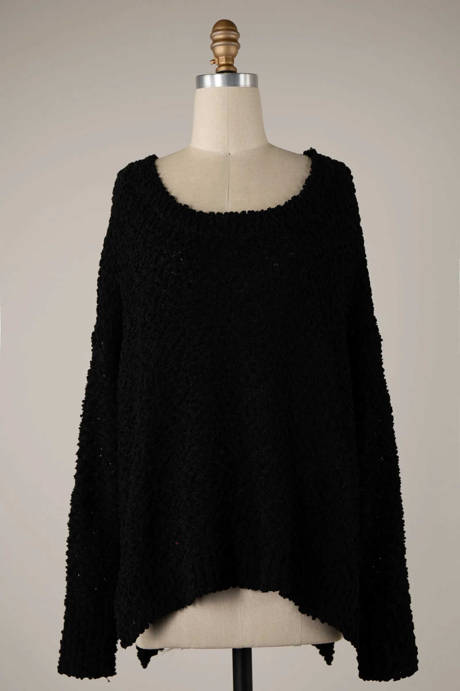 LONG SLEEVE POPCORN TUNIC SWEATER 1 PACK