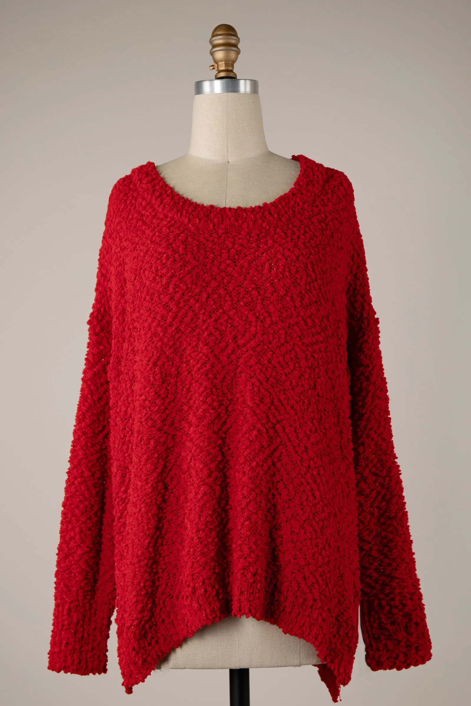 LONG SLEEVE POPCORN TUNIC SWEATER 1 PACK