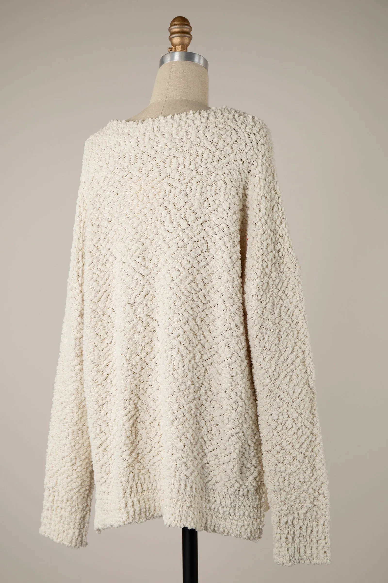 LONG SLEEVE POPCORN TUNIC SWEATER 1 PACK