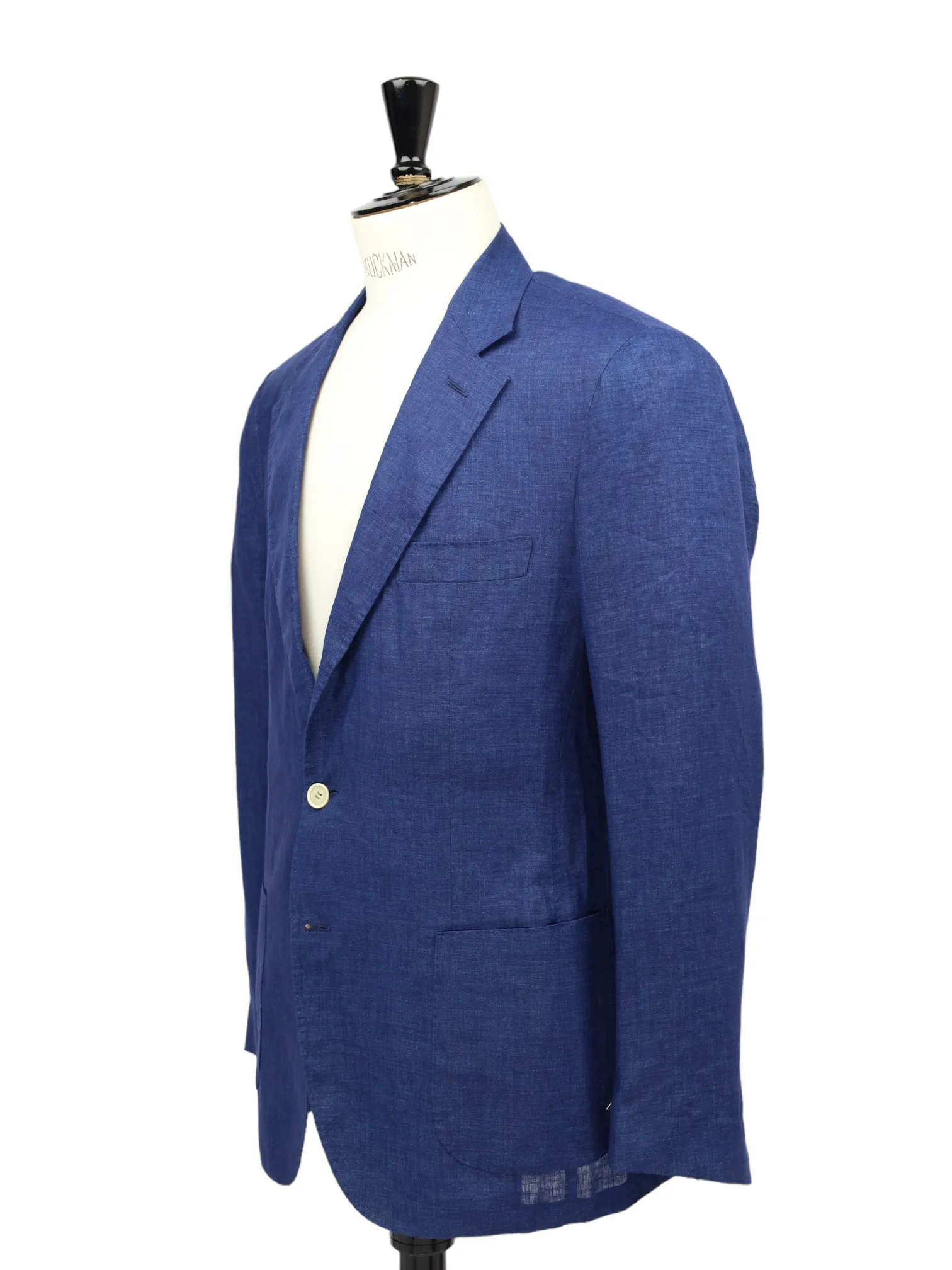 Loro Piana Cobalt Blue Unconstructed Linen Blazer