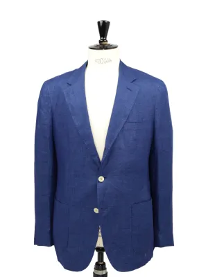 Loro Piana Cobalt Blue Unconstructed Linen Blazer