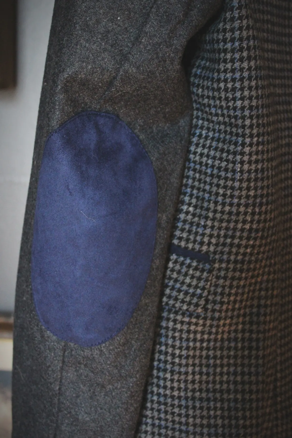 LOVE TREE Houndstooth Print One Button Blazer