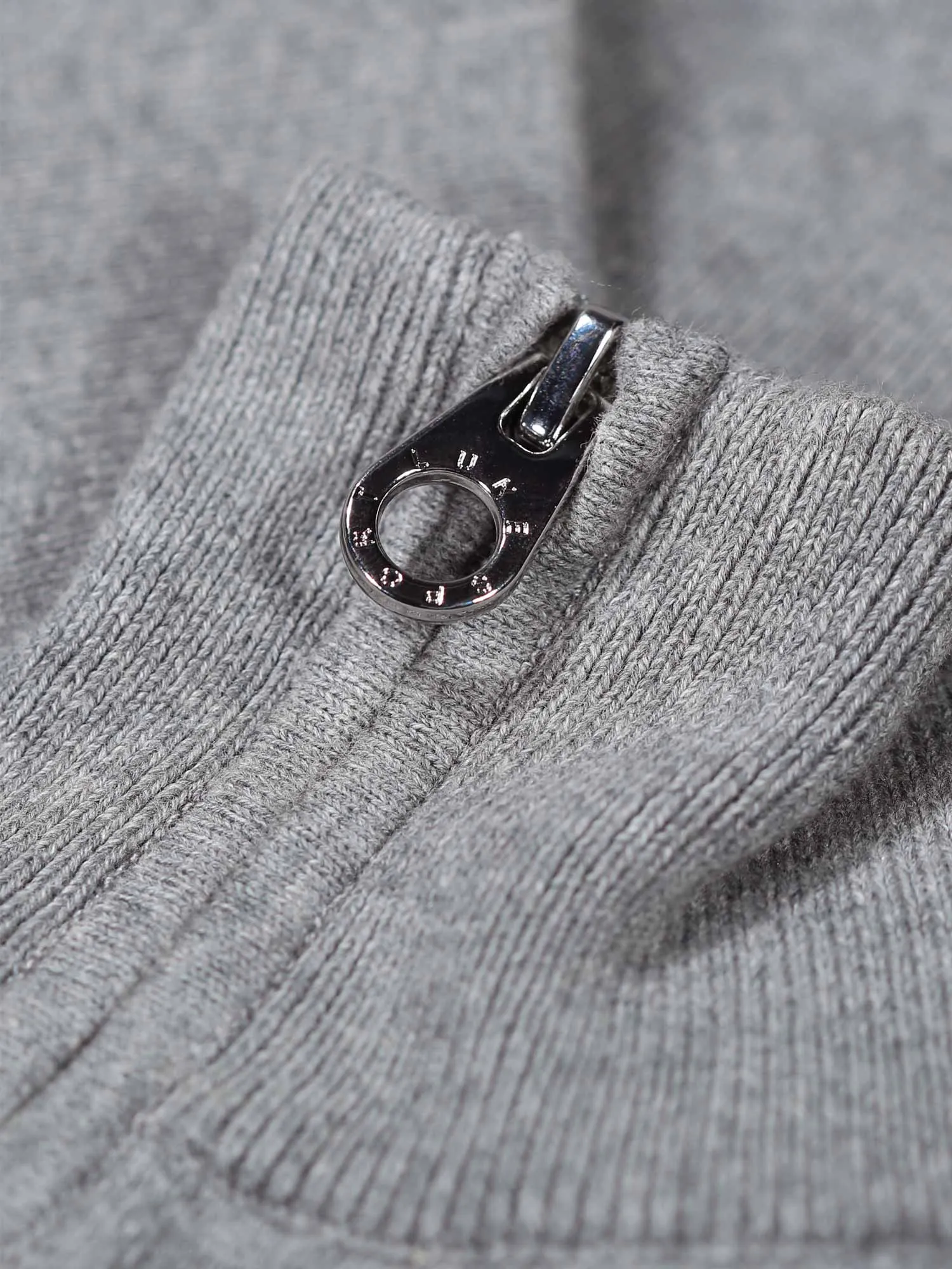 Luke 1977 M690652 Tel Aviv Half Zip Knitted Sweatshirt Grey Marl