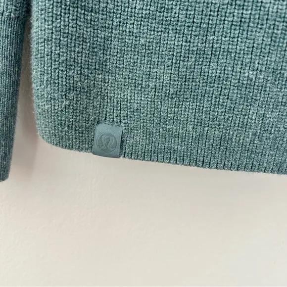 Lululemon Merino Wool-Blend Ribbed Crewneck Sweater Aqua Green