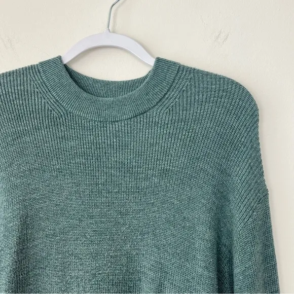 Lululemon Merino Wool-Blend Ribbed Crewneck Sweater Aqua Green