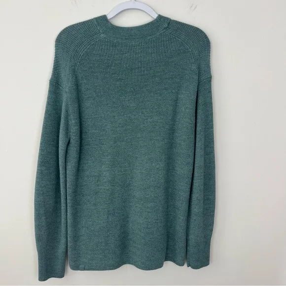 Lululemon Merino Wool-Blend Ribbed Crewneck Sweater Aqua Green