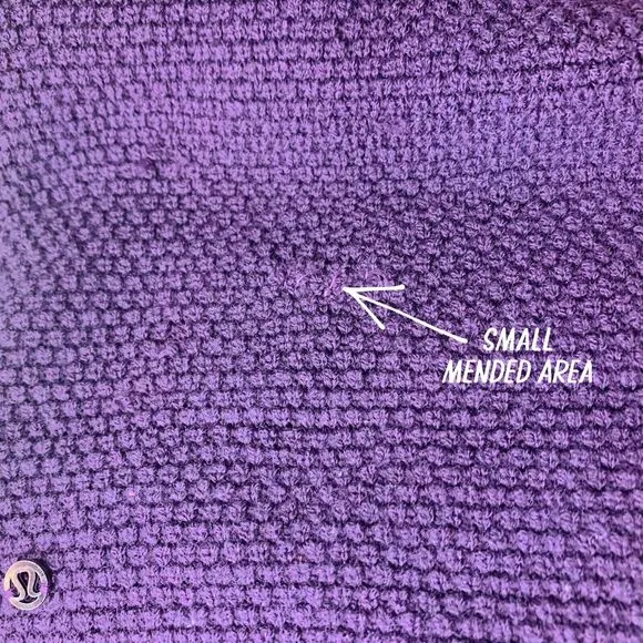 Lululemon Warm &amp; Restore Sweater 100% Merino Wool Black Cherry Purple Red Size 8