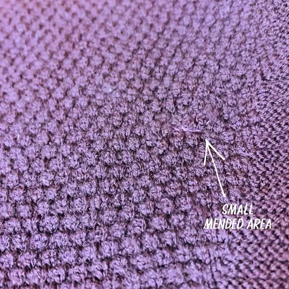 Lululemon Warm &amp; Restore Sweater 100% Merino Wool Black Cherry Purple Red Size 8