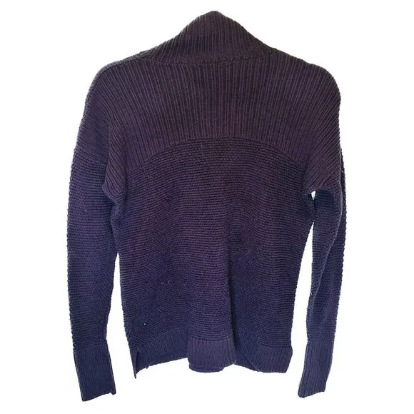 Lululemon Warm &amp; Restore Sweater 100% Merino Wool Black Cherry Purple Red Size 8