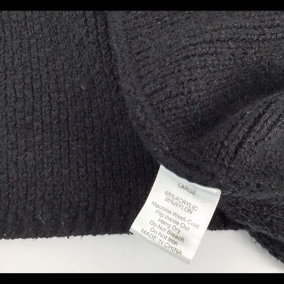 Lumiere Oversized Fluffy Black Open Cardigan Sz Large