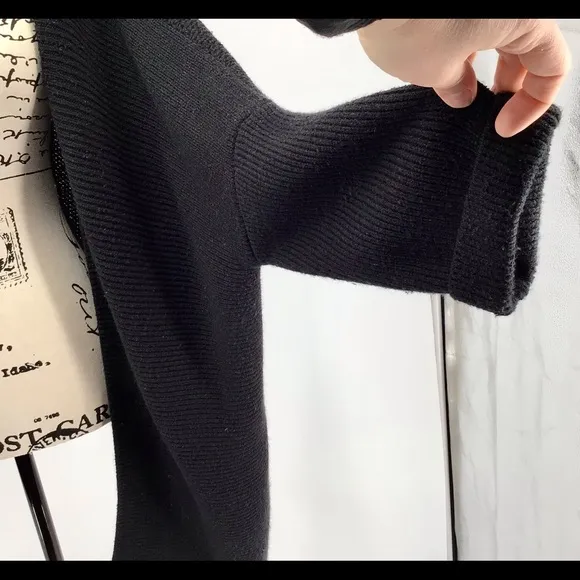 Lumiere Oversized Fluffy Black Open Cardigan Sz Large