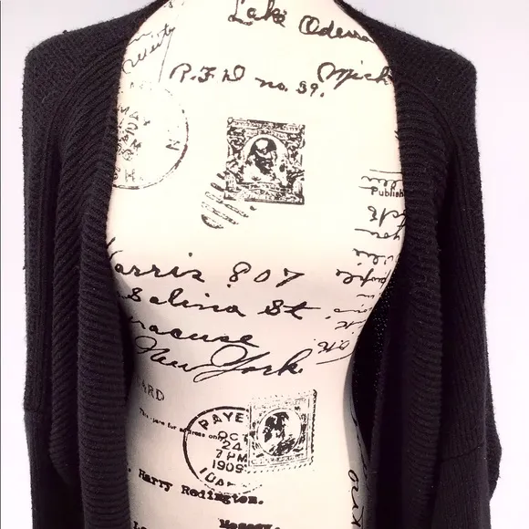 Lumiere Oversized Fluffy Black Open Cardigan Sz Large