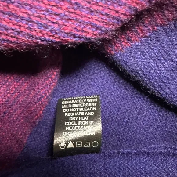 Lusso Cashmere Color Block Striped Burgundy Sweater