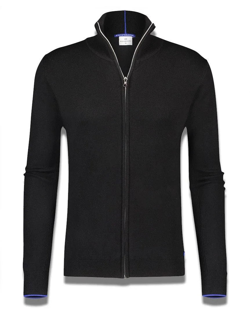 Luxe Zip Up Sweatshirt Black